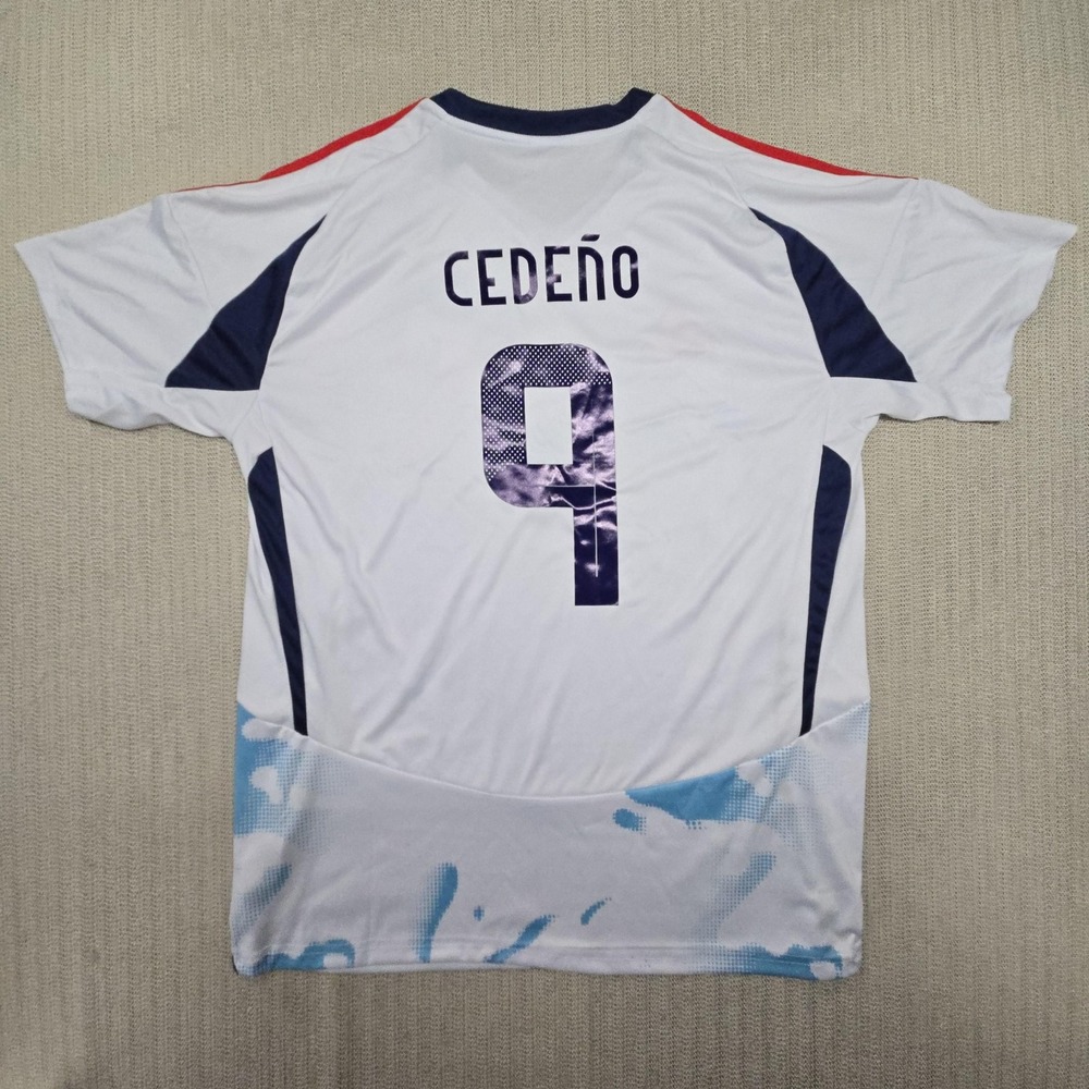 Adidas Costa Rica Cedeño Number 9 Soccer Jersey Mens 2XL White Blue - Picture 11 of 12